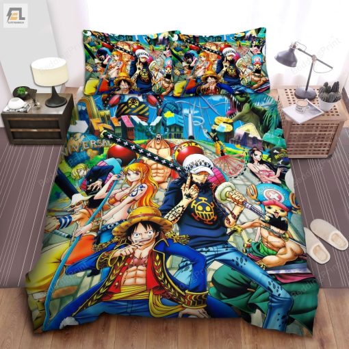 One Piece League Of Luffy And Law Bed Sheets Duvet Cover Bedding Sets elitetrendwear 1