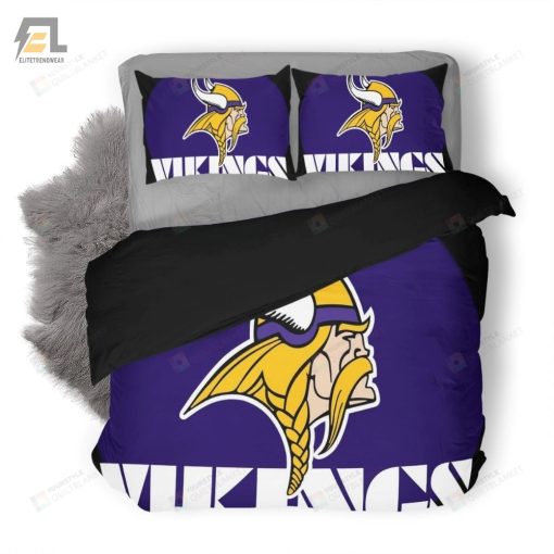 Nfl Minnesota Vikings Logo Duvet Cover Bedding Set elitetrendwear 1