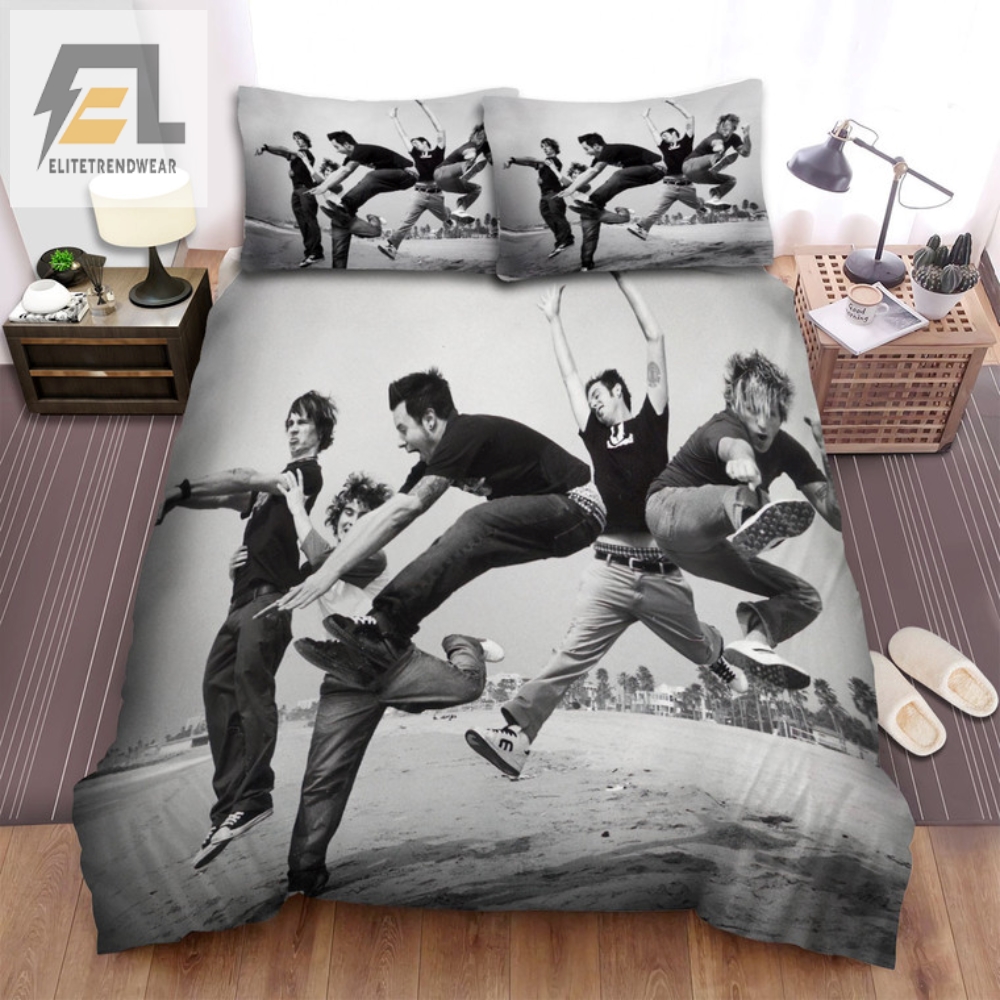 Sleep Like A Rock Star Story Of The Year Black And White Bedding Set