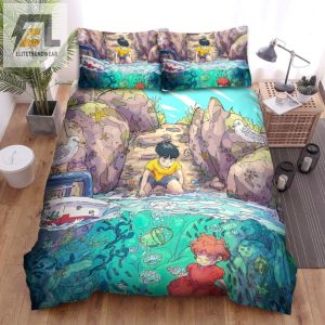 Sleeping With Ponyo Whimsical 2Piece Bedding Set elitetrendwear 1 1