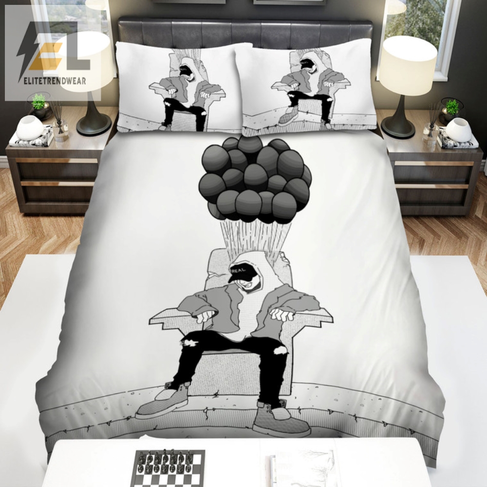 Sleep In Style The Real Nf Black  White Illustration Bedding Set