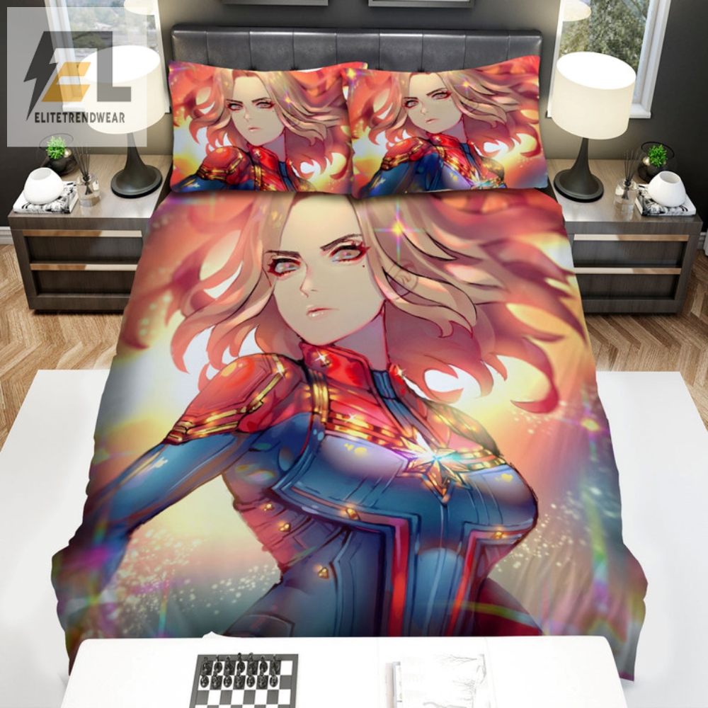 Unleash Your Heroic Dreams With Captain Marvel Fanart Bedding