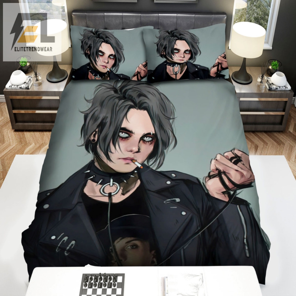 Sleep In Style Gerard Way Smoking Bedding Set For Rock Star Comfort