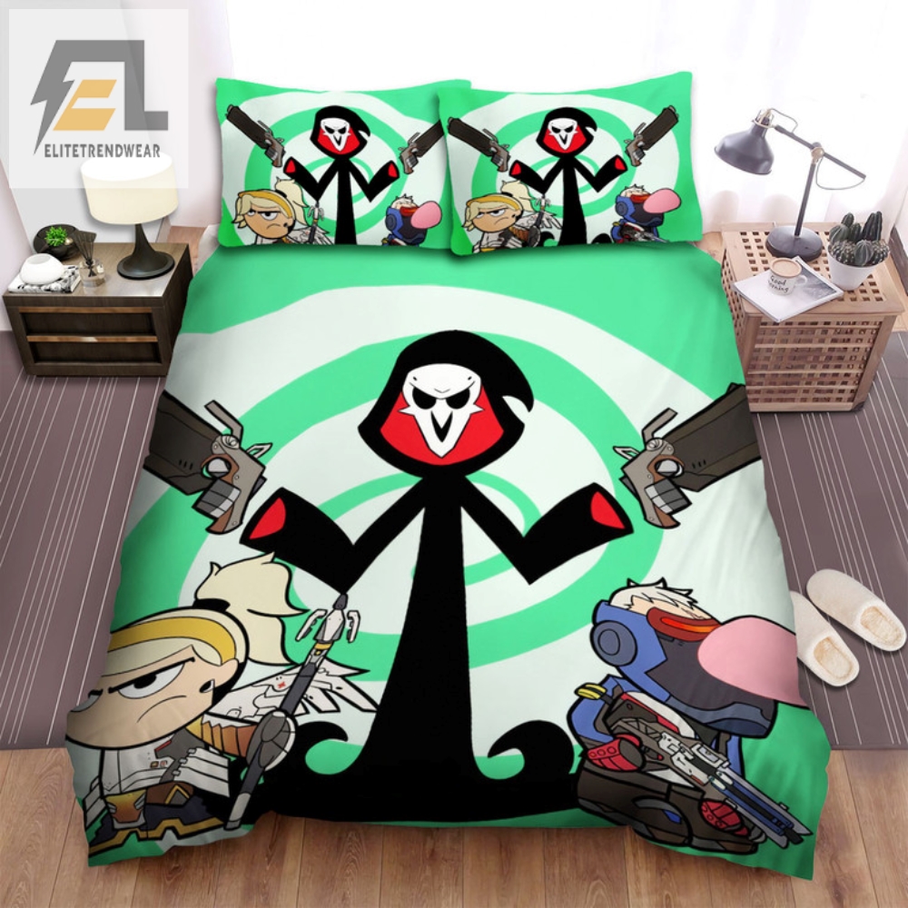 Get Grim In Bed With Billy  Mandy Overwatch Bedding