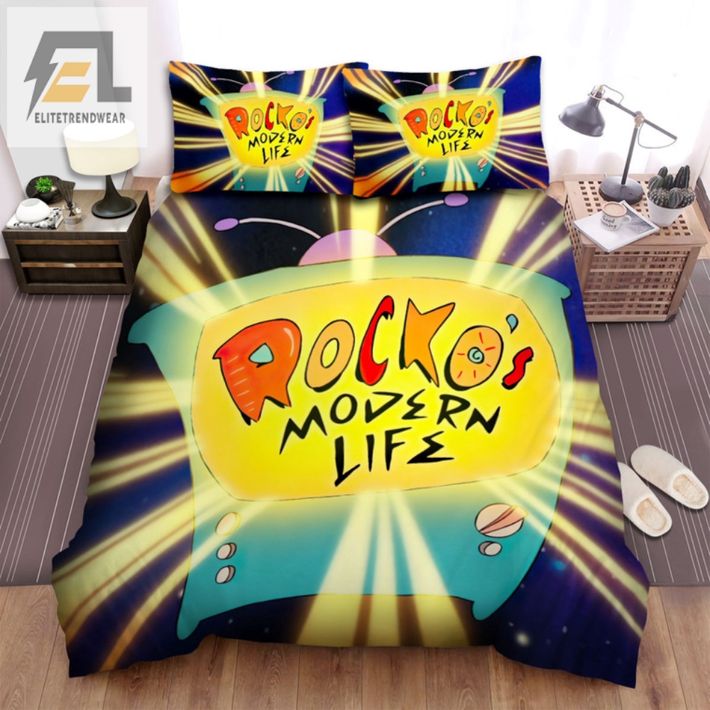 Rockos Modern Glow Hilarious T.V Logo Bedding Set