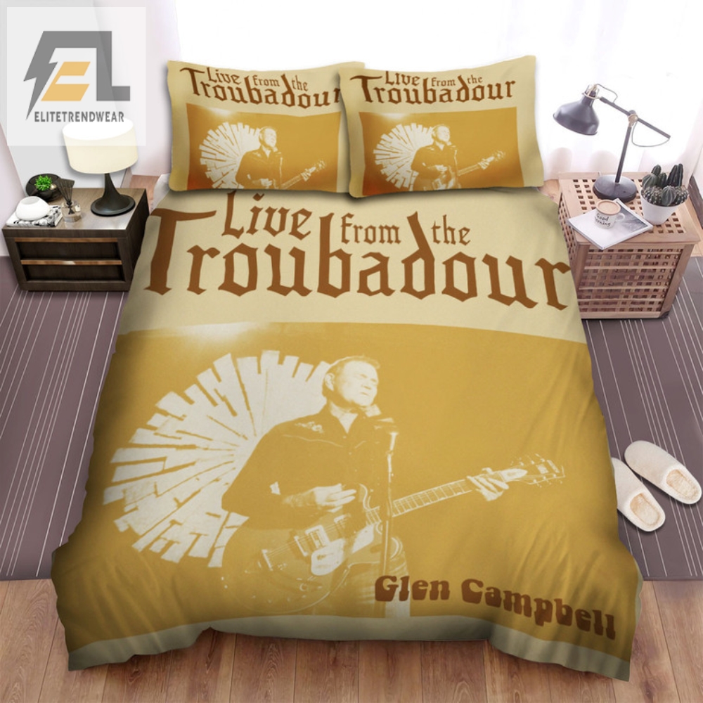 Get Cozy In Glen Campbells Troubadour Bedding  Sure To Raise Some Country Music Lovers Eyebrows