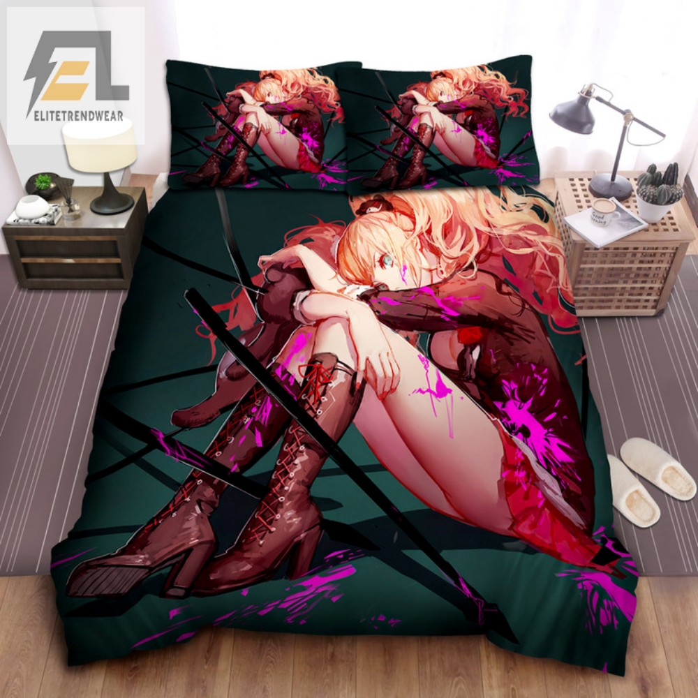 Dive Into Despair With Junko Watercolor Bedding Set