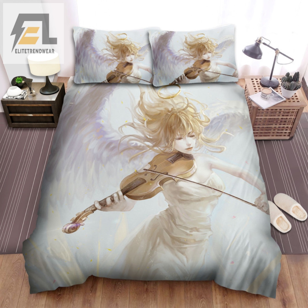 Get Your Lie In April Kaori Angel Bedding Violin Playing With Wings