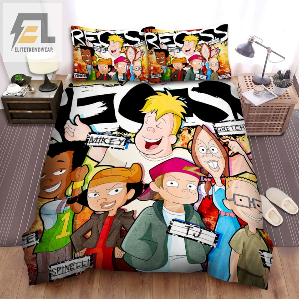 Sleep With The Recess Gang Fun Bedding Set With Character Names