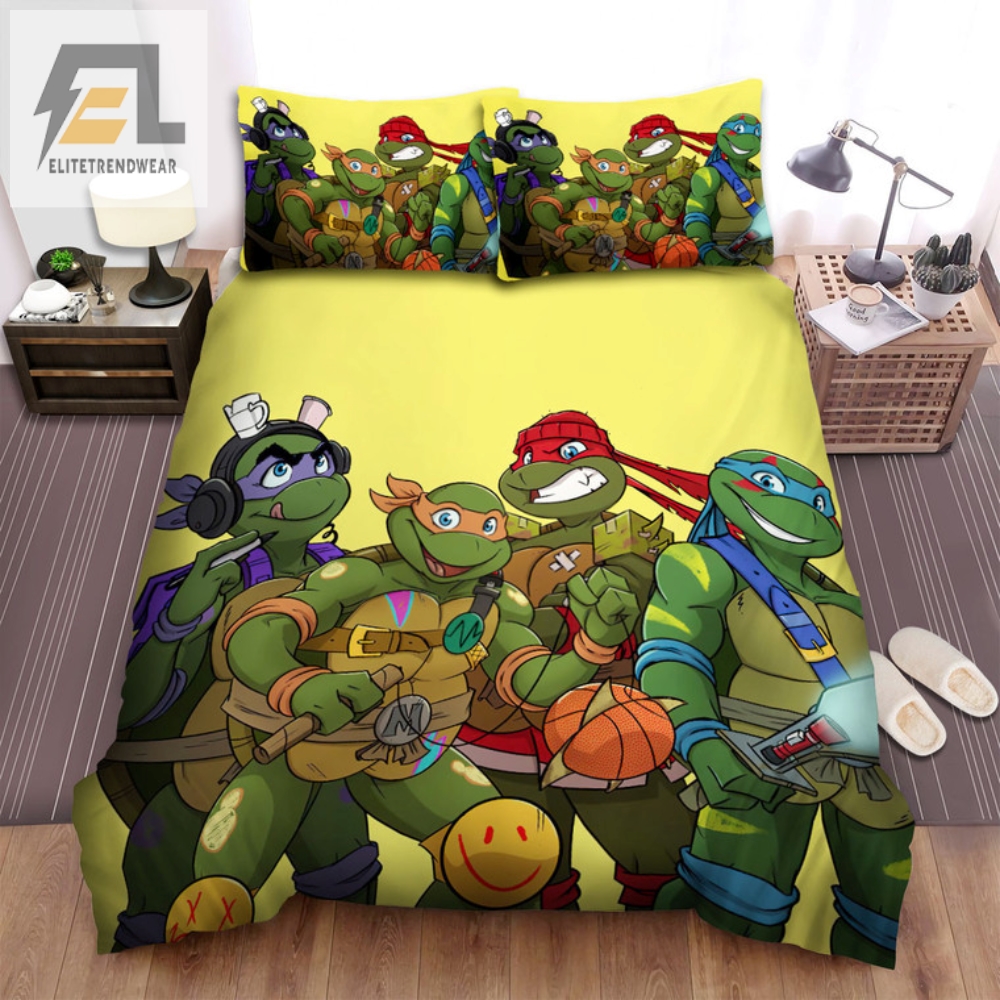 Sleep With The Squad Funny Tmnt Bedding Set