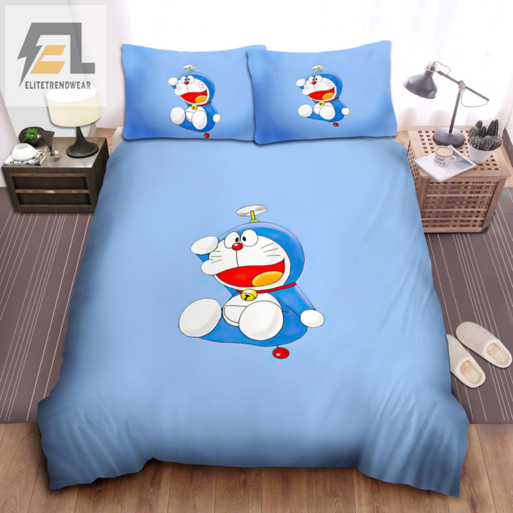 Doraemon Takes Flight Unique Flying Copter Bedding Set