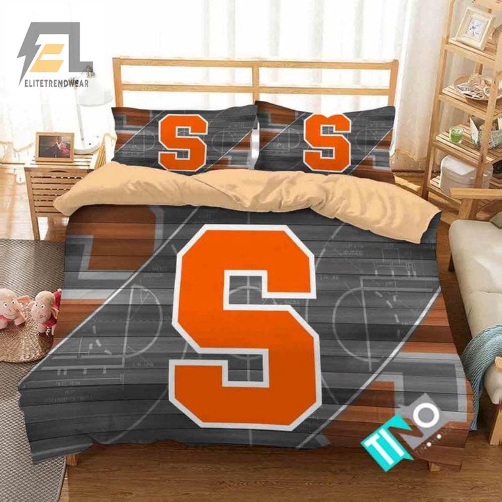 Dream Big Sleep Orange Funny Syracuse 3D Bedding Set