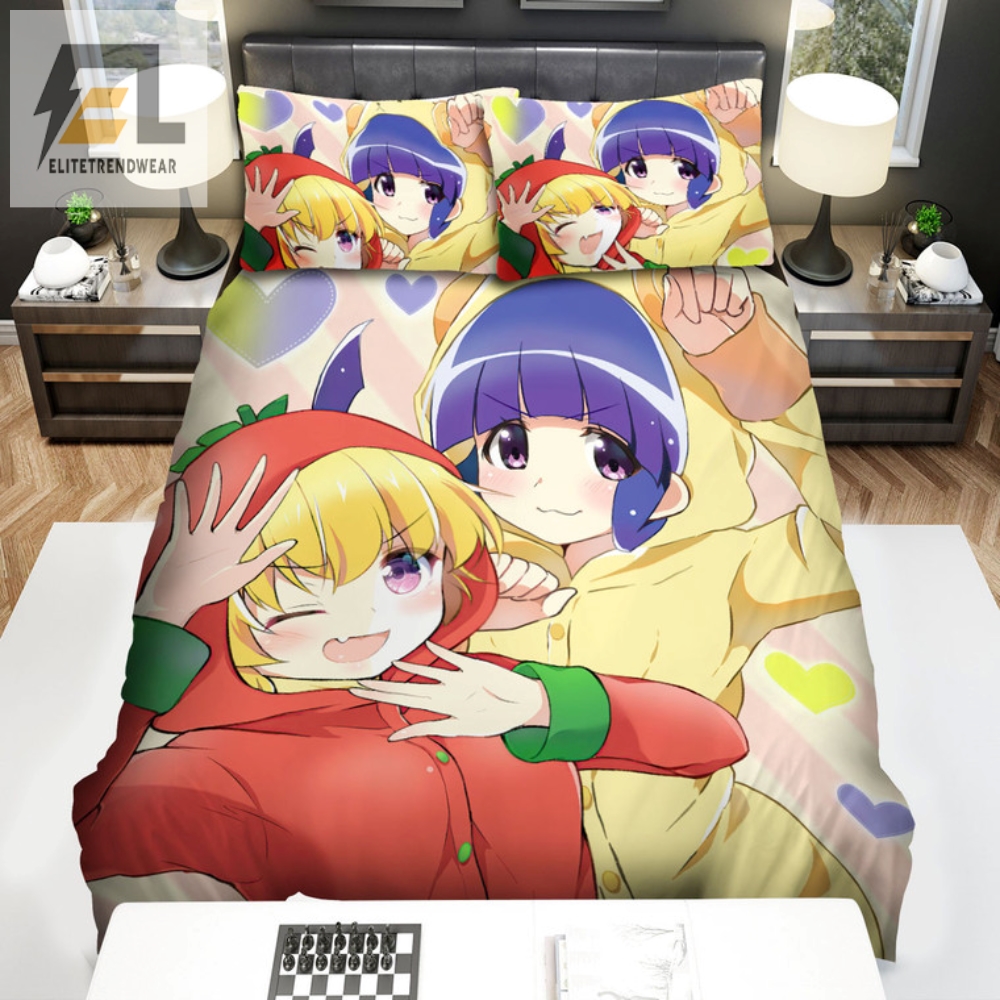 Cute  Crazy Higurashi Rena  Rika Pajama Bedding Set