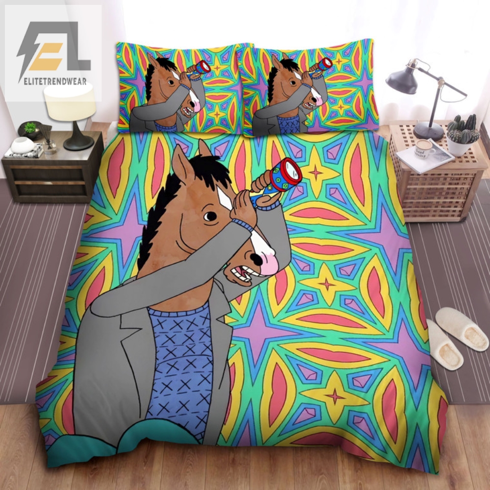 Quirky Bojack Tripping Bed Sheets  Laugh  Sleep Comfortably