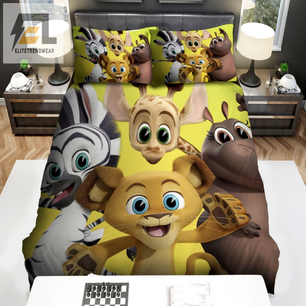 Wildly Fun Madagascar Group Photo Bedding Set