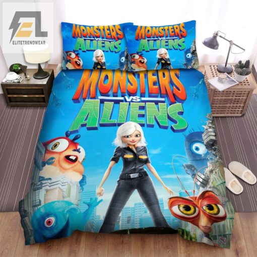 Epic Monster Vs. Alien Bedding Cozy Comical Comforter Set elitetrendwear 1