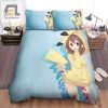Snuggle With Pikachu Yui Hilarious Kon Bedding Set elitetrendwear 1