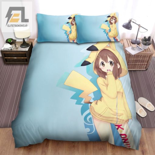 Snuggle With Pikachu Yui Hilarious Kon Bedding Set elitetrendwear 1 1