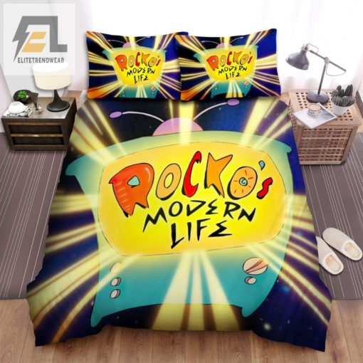 Rockos Modern Life Glowing Logo Bed Set Fun Unique elitetrendwear 1