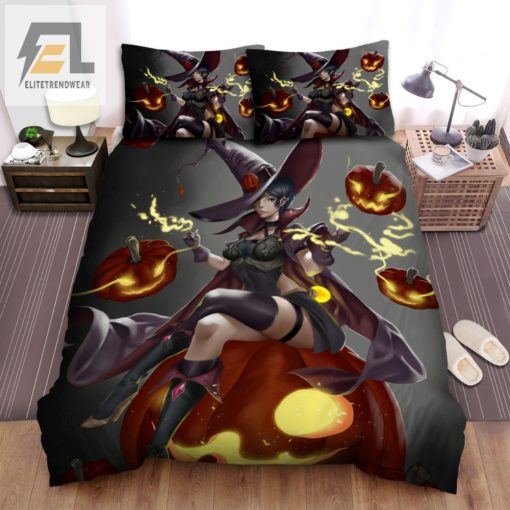 Bewitch Your Sleep Funny Halloween Witch Bed Sheet Set elitetrendwear 1