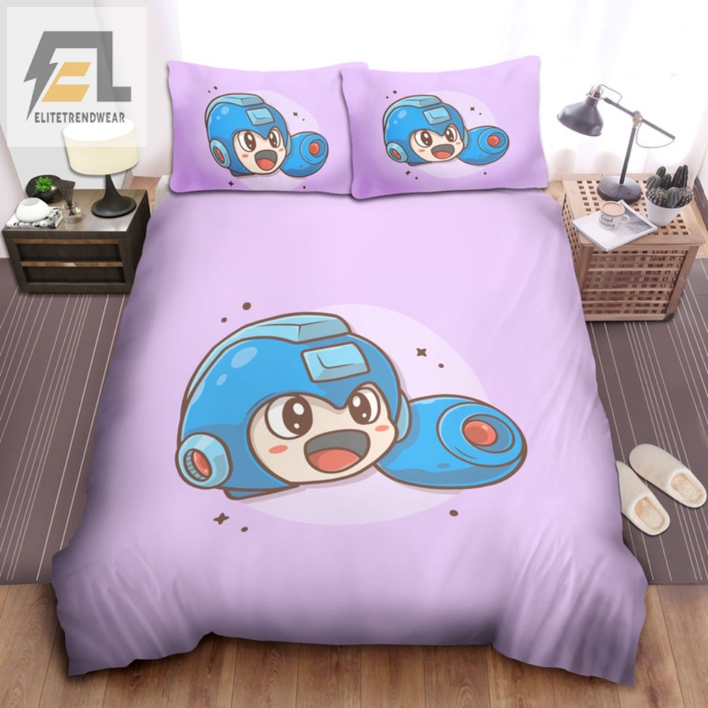 Snuggle Up With Chibi Mega Man Bedding  Purple Fun