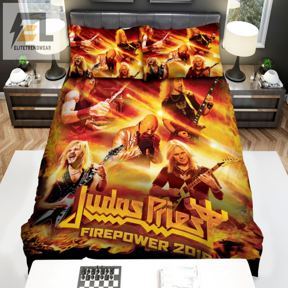 Rock Out In Bed Judas Priest Flaming Bedding Set