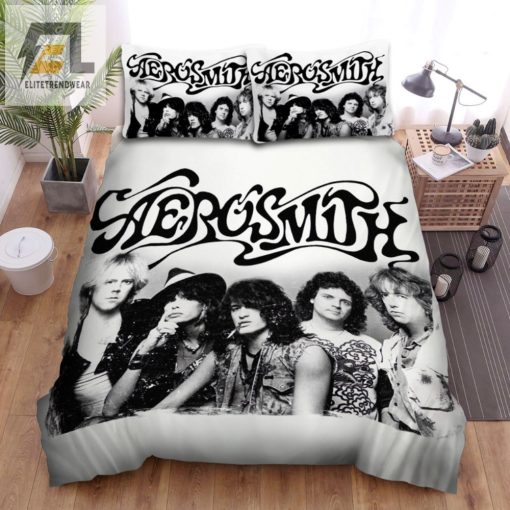 Rock Your Sleep Funny Aerosmith Black White Bedding Set elitetrendwear 1