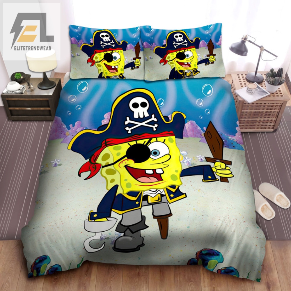 Ahoy Spongebob Pirate Bedding  Sleep With A Smile