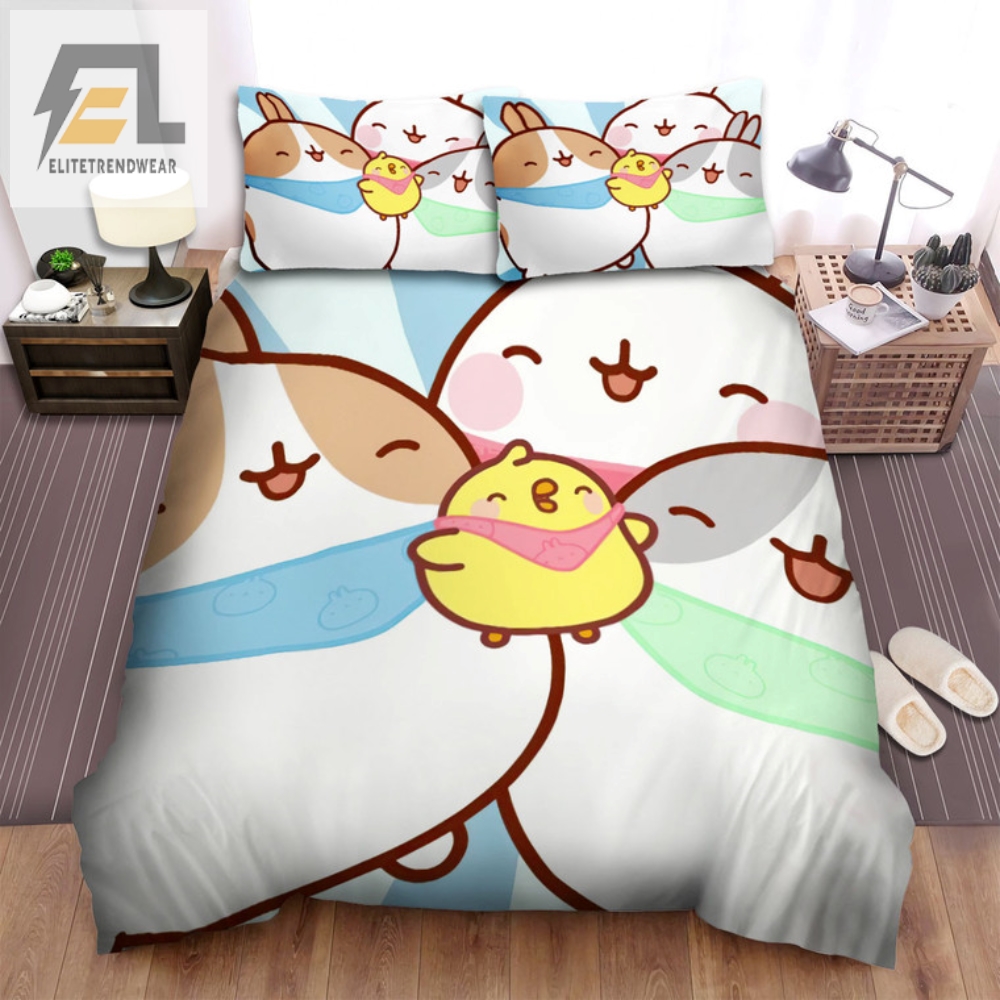 Snuggle Up With Molang Unique Smiling Bed Sheets elitetrendwear 1