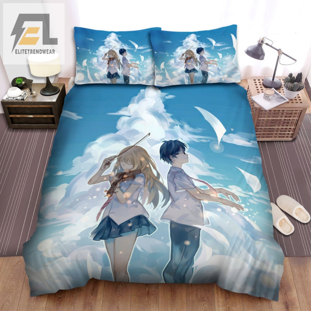 Quirky Musical Romance Your Lie In April Bedding Set
