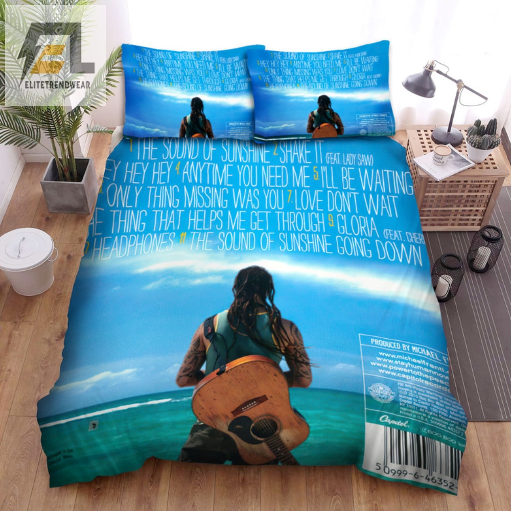 Get Cozy With Michael Frantis Blue Album Bedding Set elitetrendwear 1