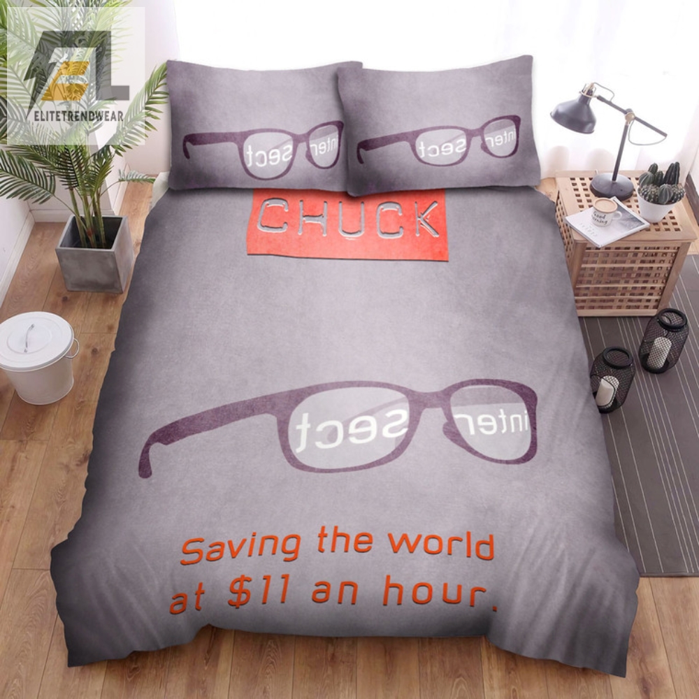 Chuck Saving The World Bedding  Fun Unique  Affordable