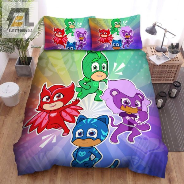 Dream Like A Hero Pj Masks Funny Pose Bed Sheets Set elitetrendwear 1