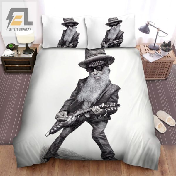 Funny Billy Gibbons Cartoon Bedding Set Rock Your Sleep elitetrendwear 1 1