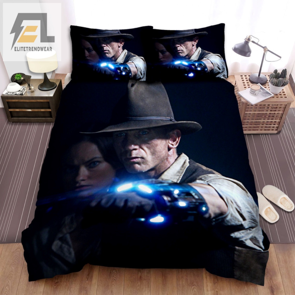 Sleep With Cowboys  Aliens Hilarious Movie Bedding Set