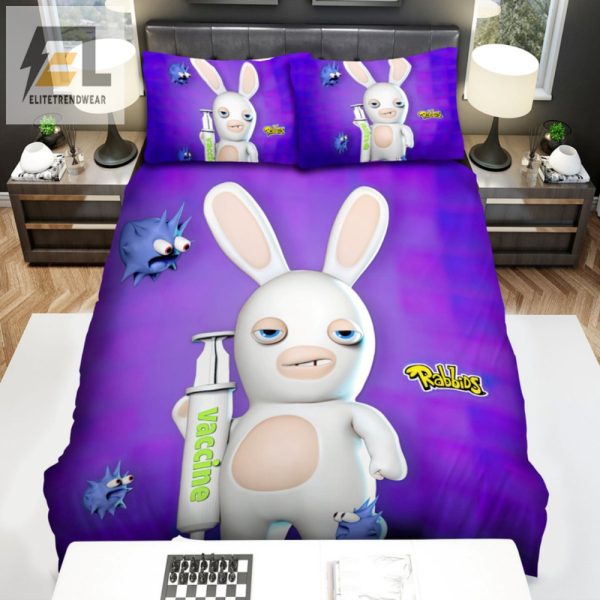 Quirky Rayman Raving Rabbids Needle Bed Sheets Fun Bedding elitetrendwear 1