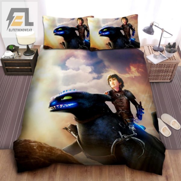Sleep Like A Viking Funny Dragon Bed Sheets Set elitetrendwear 1