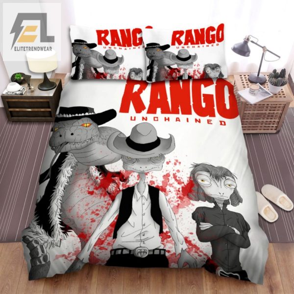 Unleash Laughter Rango Poster Bed Sheets Duvet Set elitetrendwear 1