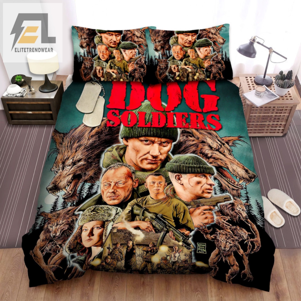 Doggone Cozy Unique Soldiers Art Bed Sheets  Duvet Set