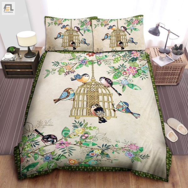 Cozy Chirp Haven Hilarious Birdhouse Duvet Cover Set elitetrendwear 1