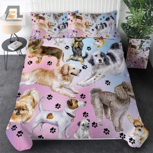 Paws Snooze Quirky Puppy Love Duvet Cover Set elitetrendwear 1