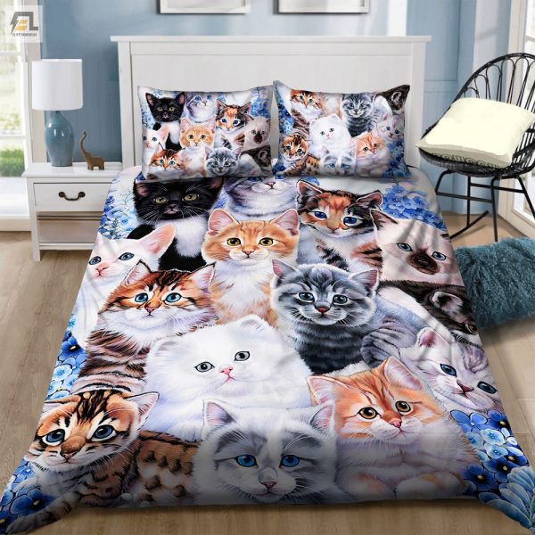 Purrfectly Cozy 3D Cat Duvet Bedding Sets For Feline Fans elitetrendwear 1