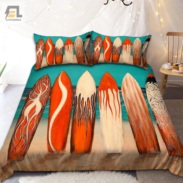 Ride The Waves To Dreamland Vintage Surfboard Bedding Set elitetrendwear 1