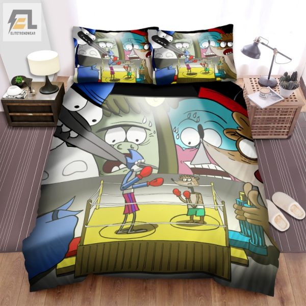 Laugh Sleep Mordecai Rigby Fighter Game Bedding Set elitetrendwear 1