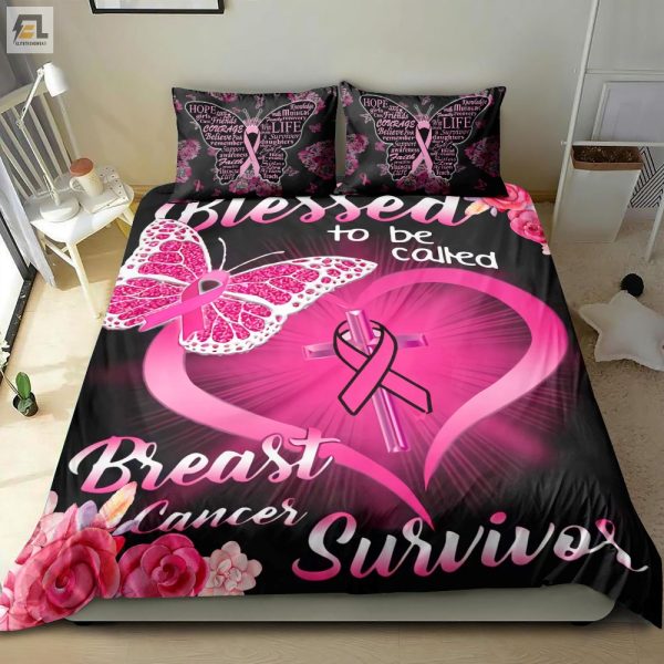 Comfy Proud Blessed Breast Cancer Survivor Bedding Set elitetrendwear 1