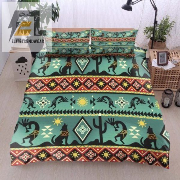 Kokopelli Sunset Duvet Snuggle In Native Charm elitetrendwear 1