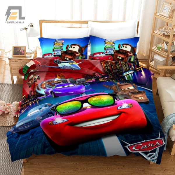 Zoom Into Dreams Race Cars 2 Fun Duvet Cover Set elitetrendwear 1