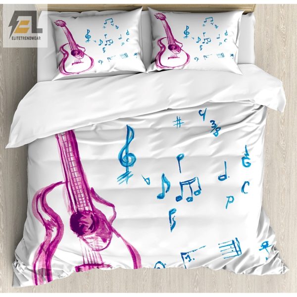 Strum Snooze Quirky Guitar Music Note Bedding Set elitetrendwear 1