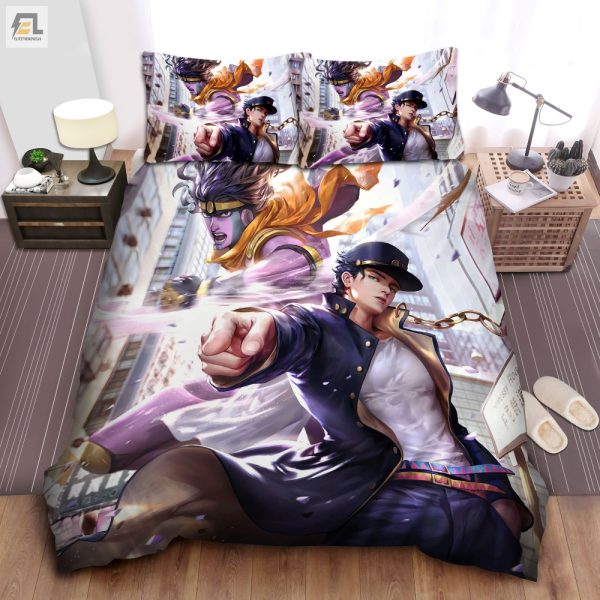 Funny Jojo Jotaro City Duvet Unique Comfort Bedding Sets elitetrendwear 1