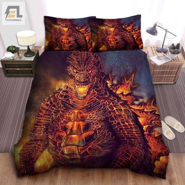 Sleep Like A Monster Red Godzilla Firepower Duvet Set elitetrendwear 1